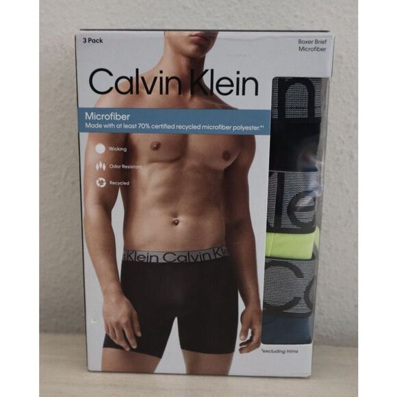Calvin Klein NP2687R-740 Men's Sz XL Multicolor 3-pk Microfiber Boxer Briefs - Picture 1 of 6